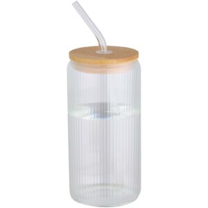 Mirage enkeltvegget borosilikat glasskrukke med bambuslokk, 500 ml