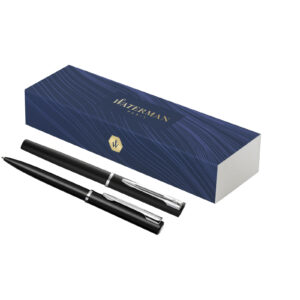 Waterman Allure kulepenn og rollerball pennesett (blått blekk)