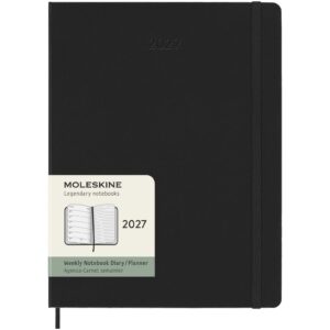 Moleskine 12 måneders ukeskalender ekstra stor, hardt omslag