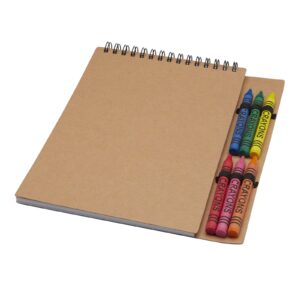 Doodle A5 notatblokk med spiral, mykt omslag og fargestiftsett