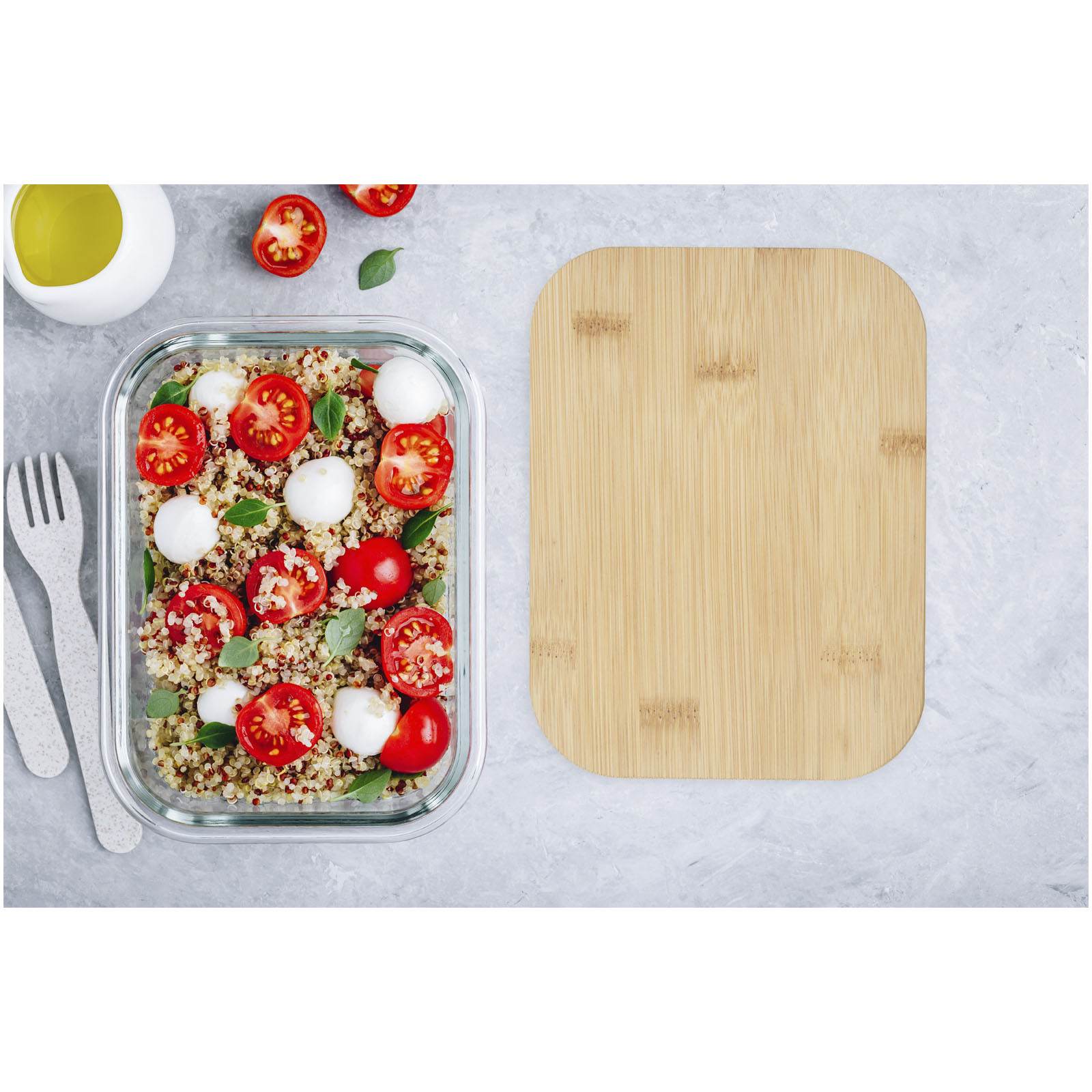 Vegetarian,Meal,Prep,Lunch,Box,Containers,With,Quinoa,,Mozzarella,Cheese,