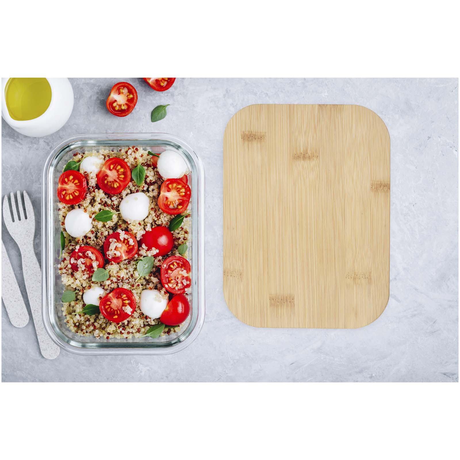 Vegetarian,Meal,Prep,Lunch,Box,Containers,With,Quinoa,,Mozzarella,Cheese,