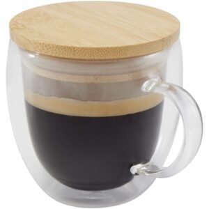 Lenora 250 ml glasskopp med bambuslokk