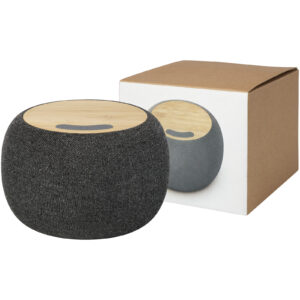 Ecofiber bambus/RPET Bluetooth® høyttaler og trådløs ladematte