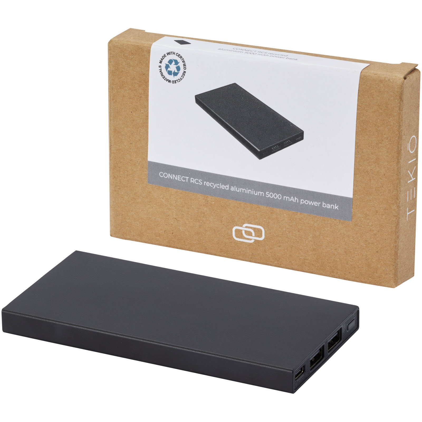 Connect 5000 mAh mobillader av resirkulert aluminium