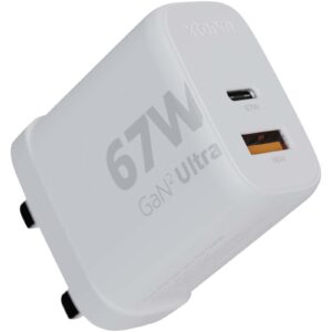 Xtorm XEC067G GaN² Ultra 67 W-vegglader – støpsel for Storbritannia