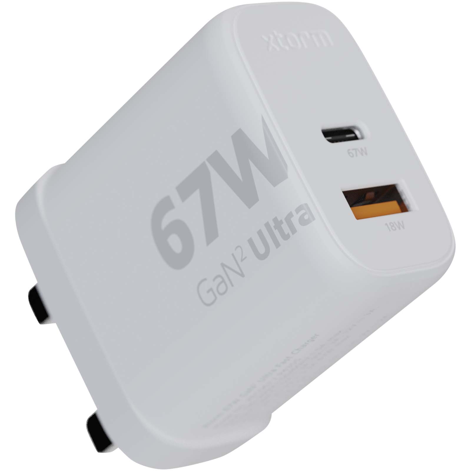 Xtorm XEC067G GaN² Ultra 67 W-vegglader – støpsel for Storbritannia