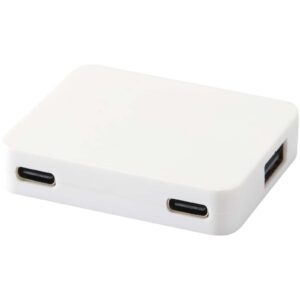 Gaia 4-porters USB-hub med USB-A- og Type-C-utgang og dobbel inngang – laget av resirkulert plast
