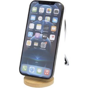 Alcor sammenleggbar magnetisk telefonholder av resirkulert plast med bambusdetaljer