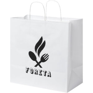 Pose av 80-90 g/m² kraftpapir med vridde håndtak – 34 x 20 x 35 cm