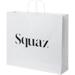Pose av 90-100 g/m² kraftpapir med vridde håndtak – 49,5 x 14 x 44 cm