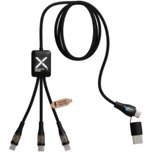 SCX.design C51 60 W 5-i-1 rPET kabel med hurtiglading og display