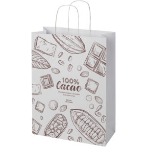 Papirpose 120 g/m2 av kraftpapir med vridde håndtak – 31 x 12 x 41 cm