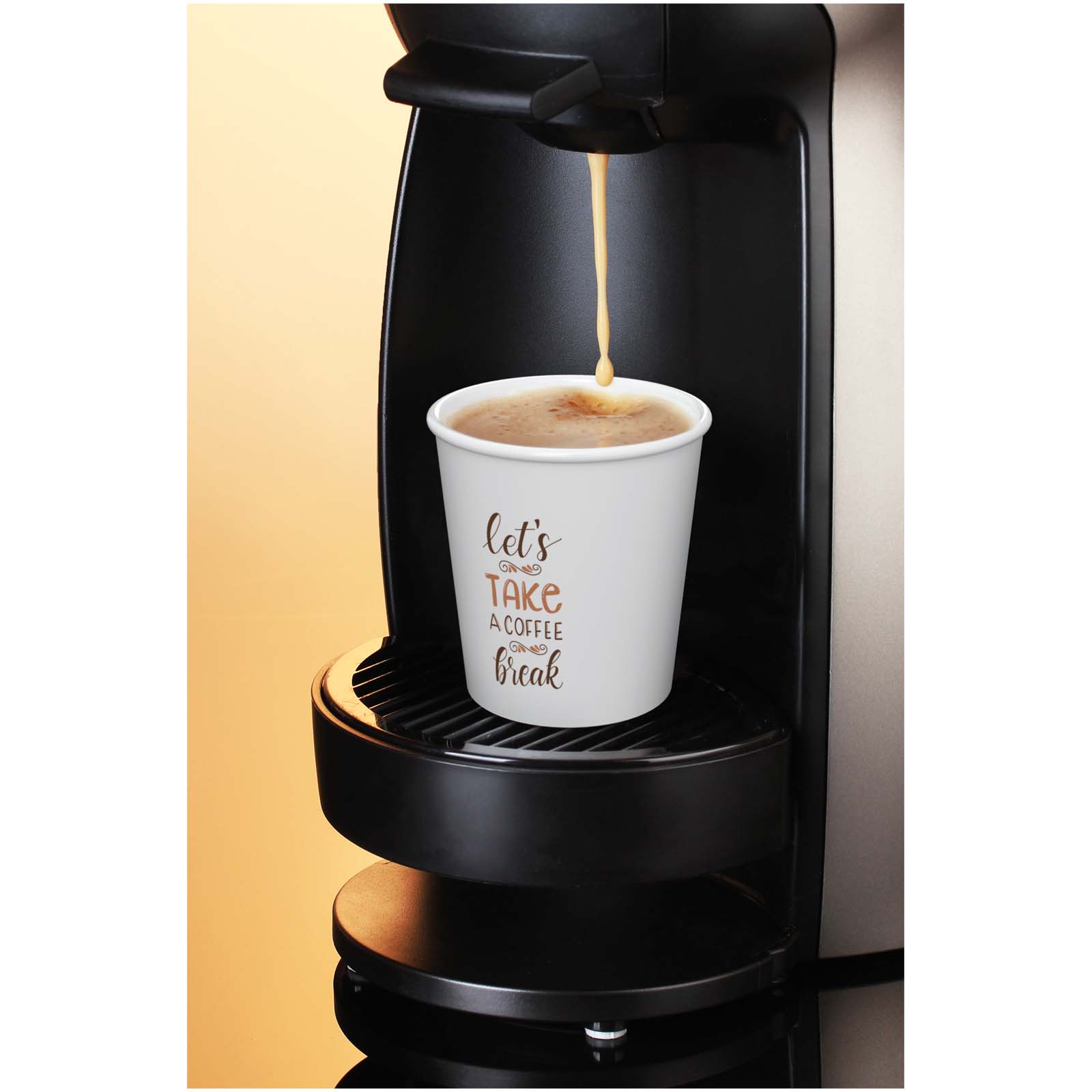 Espresso,Machine,Pouring,Coffee,In,Cup,On,Brown,Background