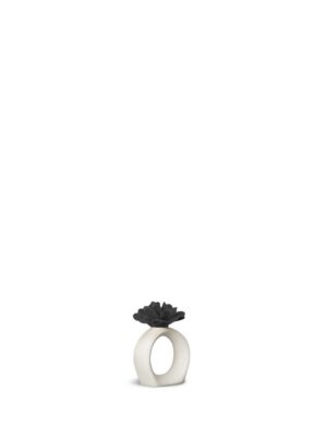 Serviettring Water Lily, Hvit/svart