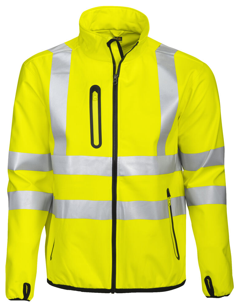 6412 Softshelljakke EN ISO 20471 Kl 3